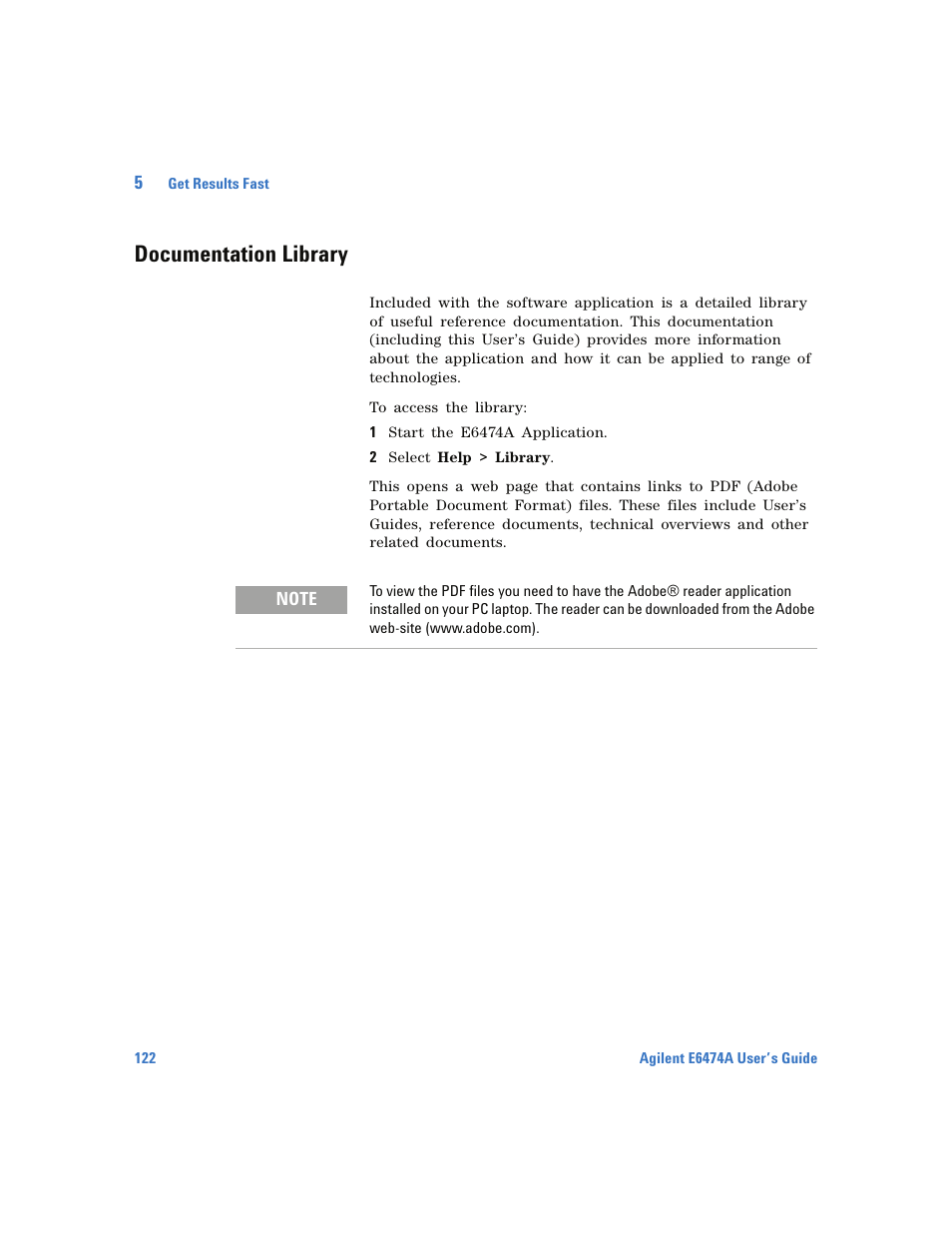 Documentation library | Agilent Technologies Wireless Network Optimization Platform E6474A User Manual | Page 122 / 194