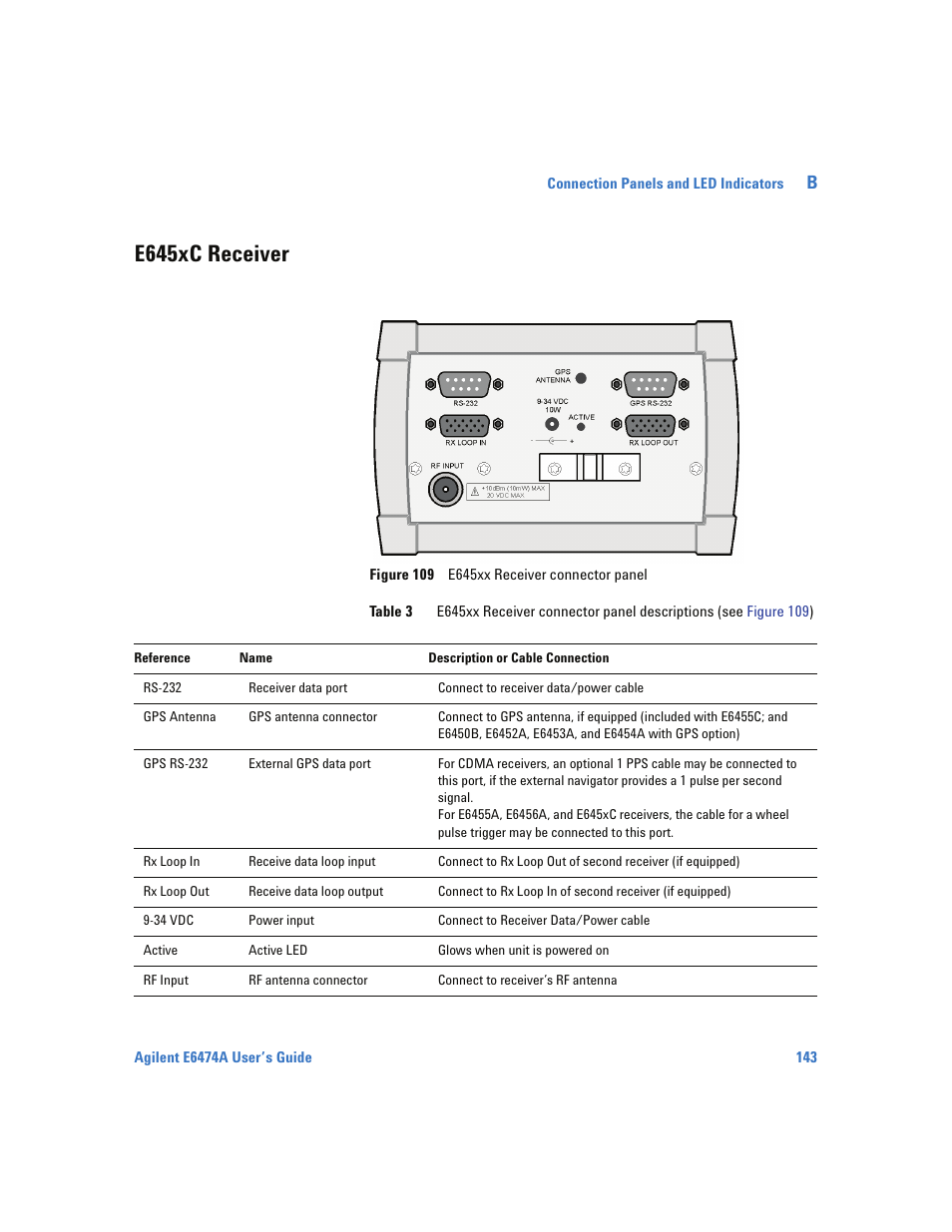 E645xc receiver | Agilent Technologies Wireless Network Optimization Platform E6474A User Manual | Page 143 / 194