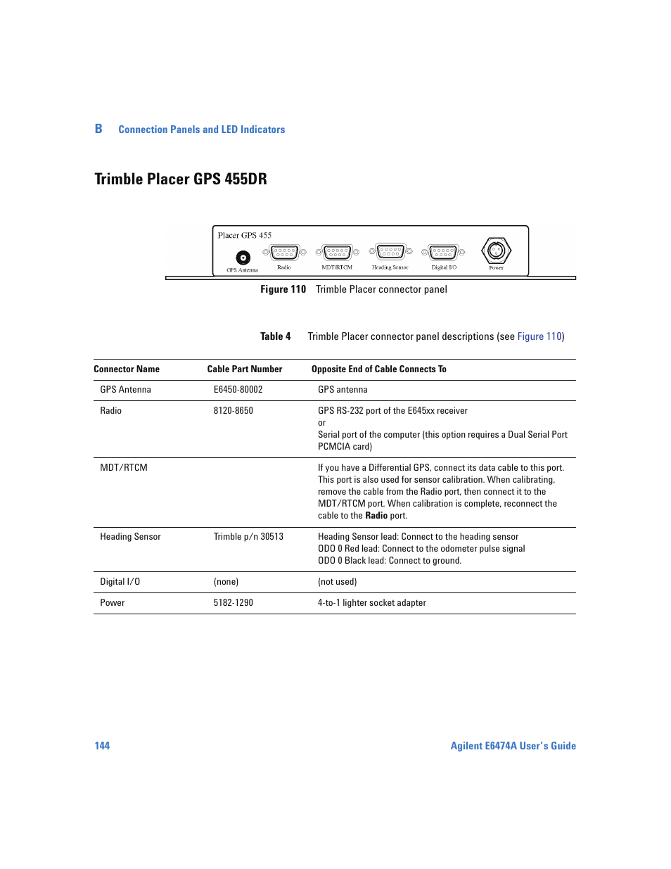 Trimble placer gps 455dr | Agilent Technologies Wireless Network Optimization Platform E6474A User Manual | Page 144 / 194