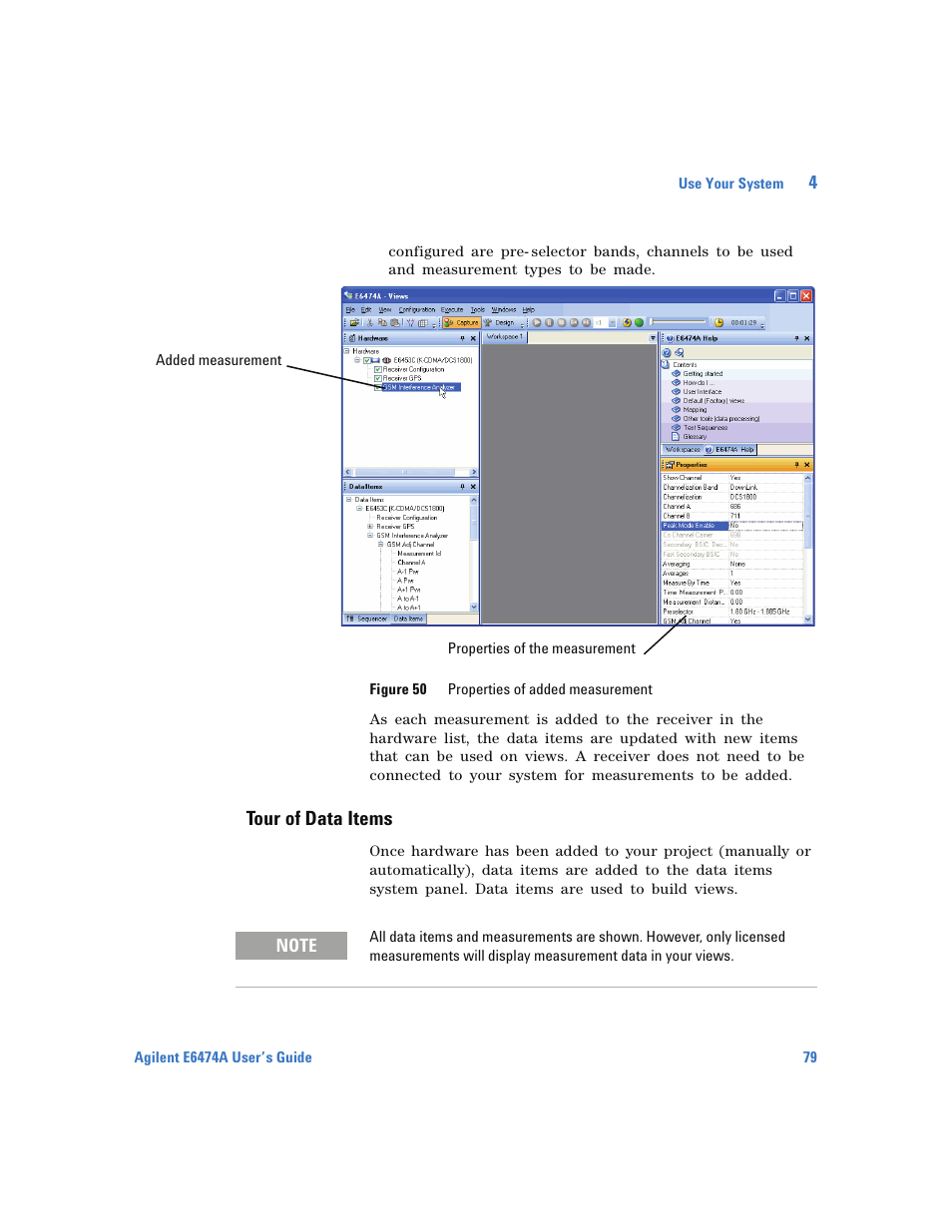 Tour of data items | Agilent Technologies Wireless Network Optimization Platform E6474A User Manual | Page 79 / 194