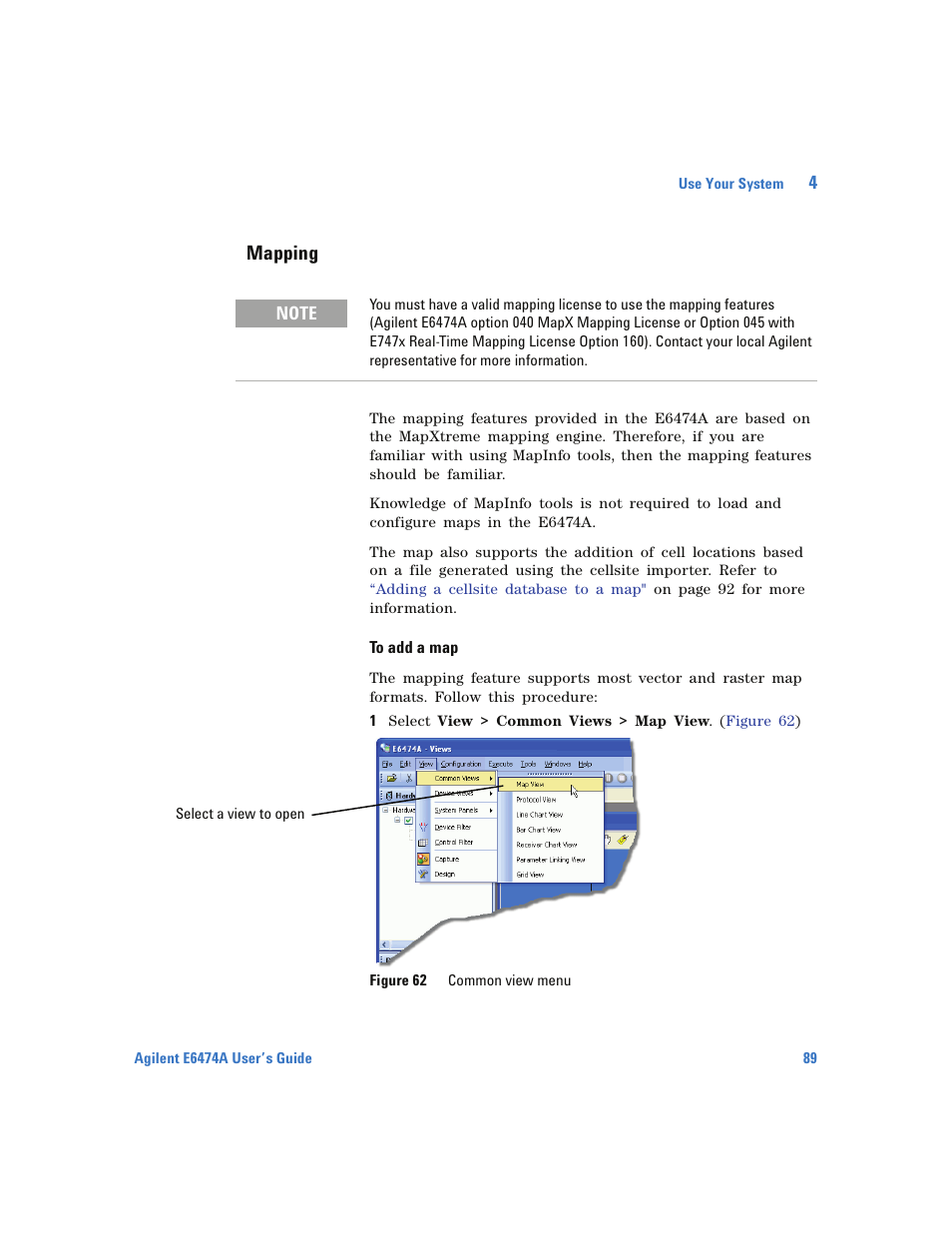 Mapping, To add a map | Agilent Technologies Wireless Network Optimization Platform E6474A User Manual | Page 89 / 194