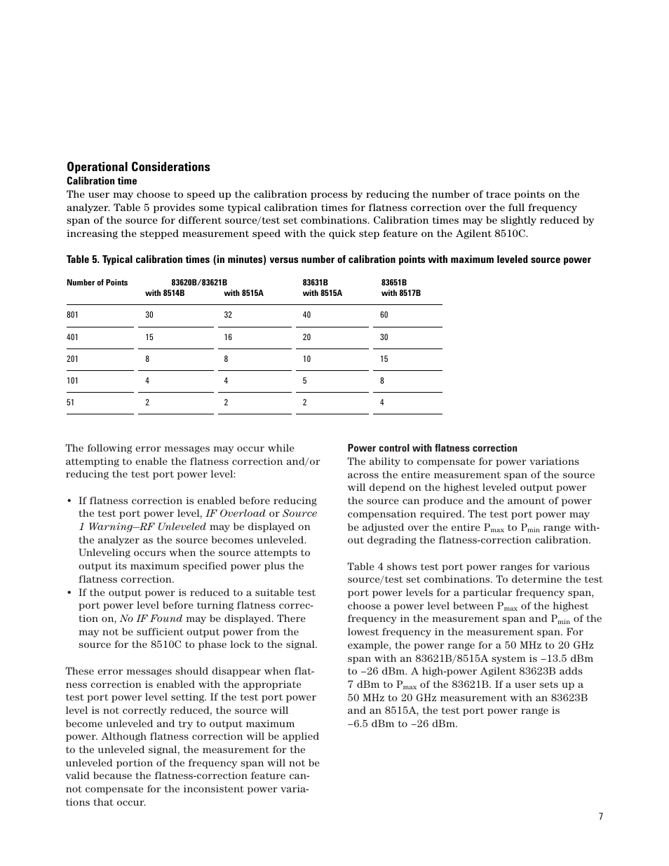 Operational considerations | Agilent Technologies PN 8510-16 User Manual | Page 7 / 12