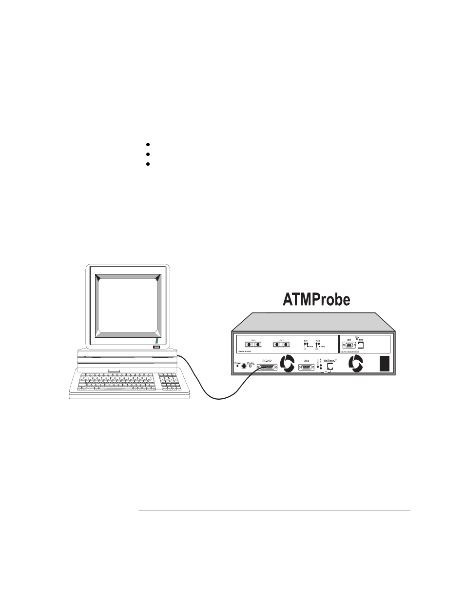 Direct connection, Figure 3-12: the probe’s direct connection, Modem connection | Direct connection modem connection | Agilent Technologies J3972A User Manual | Page 81 / 189