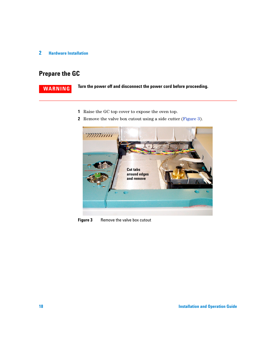 Prepare the gc | Agilent Technologies G3180B User Manual | Page 18 / 52