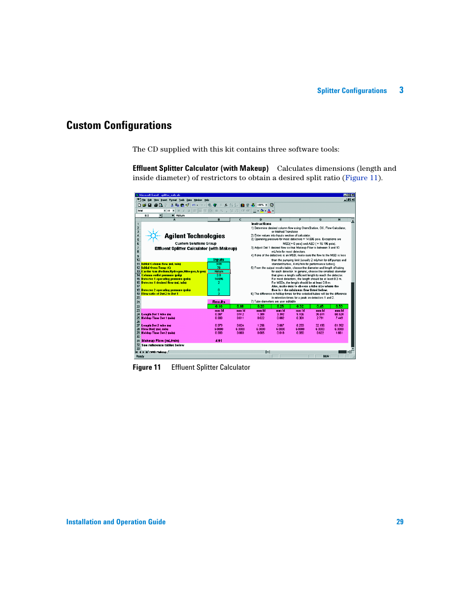 Custom configurations | Agilent Technologies G3180B User Manual | Page 29 / 52