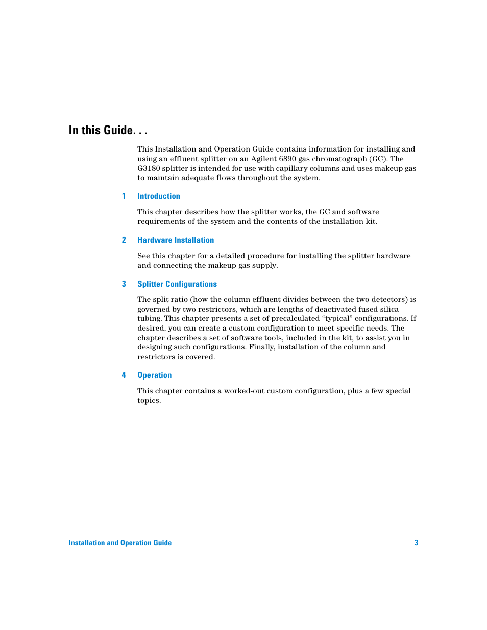 Agilent Technologies G3180B User Manual | Page 3 / 52