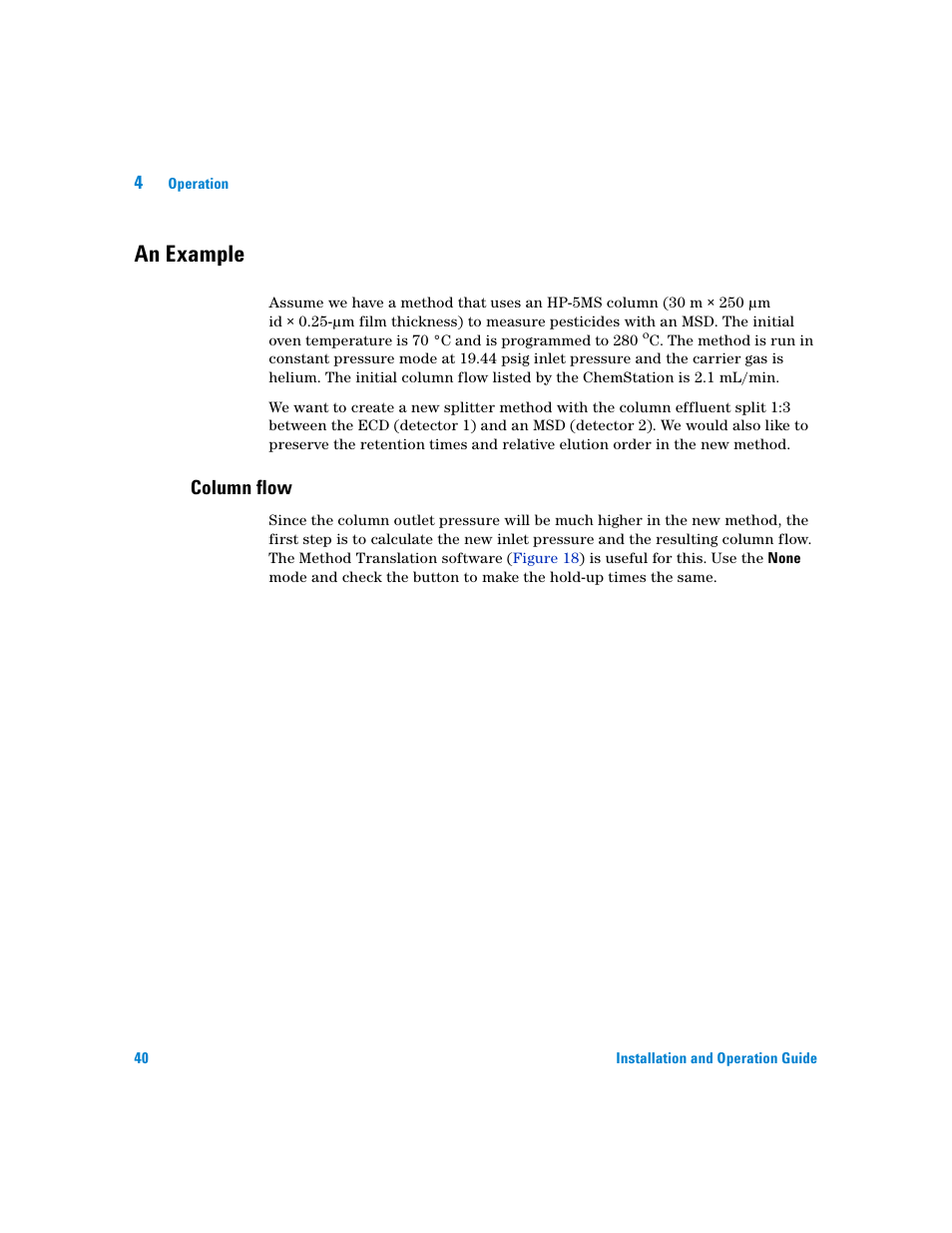 An example, Column flow | Agilent Technologies G3180B User Manual | Page 40 / 52