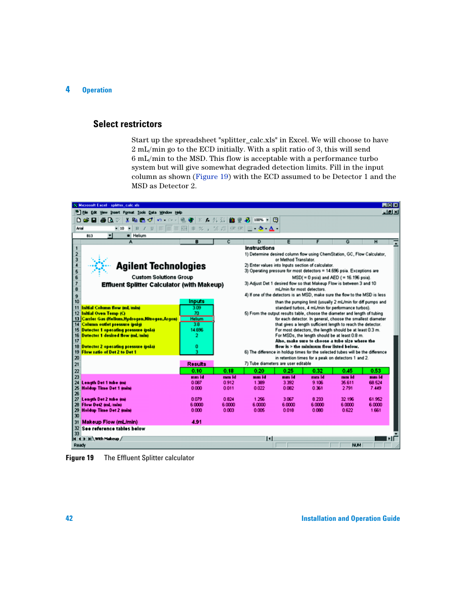 Select restrictors | Agilent Technologies G3180B User Manual | Page 42 / 52