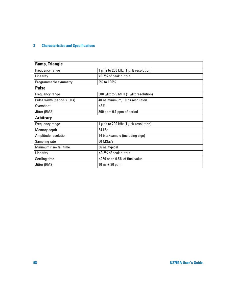 Agilent Technologies AGILENT U2761A User Manual | Page 116 / 123