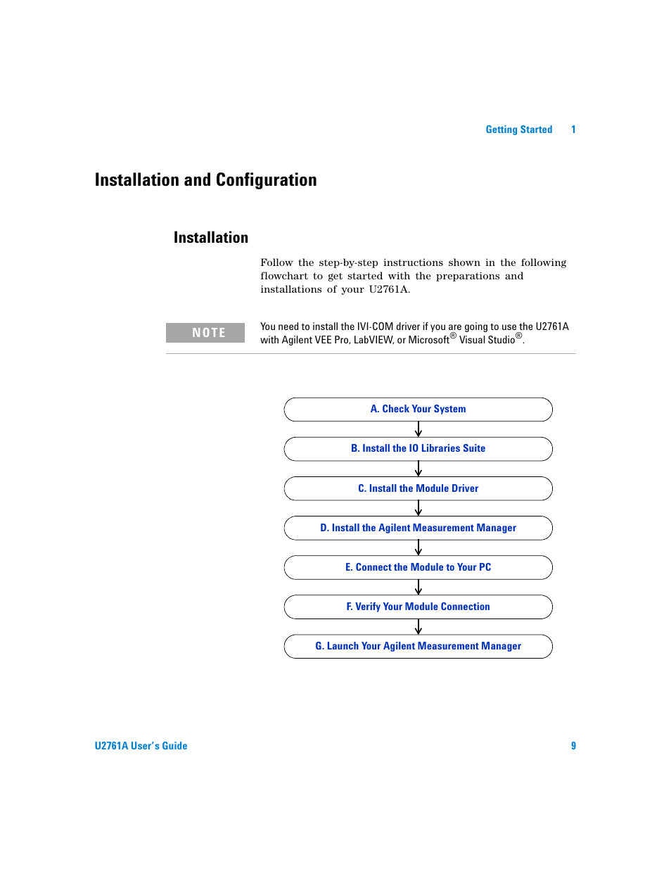 Installation and configuration, Installation | Agilent Technologies AGILENT U2761A User Manual | Page 27 / 123