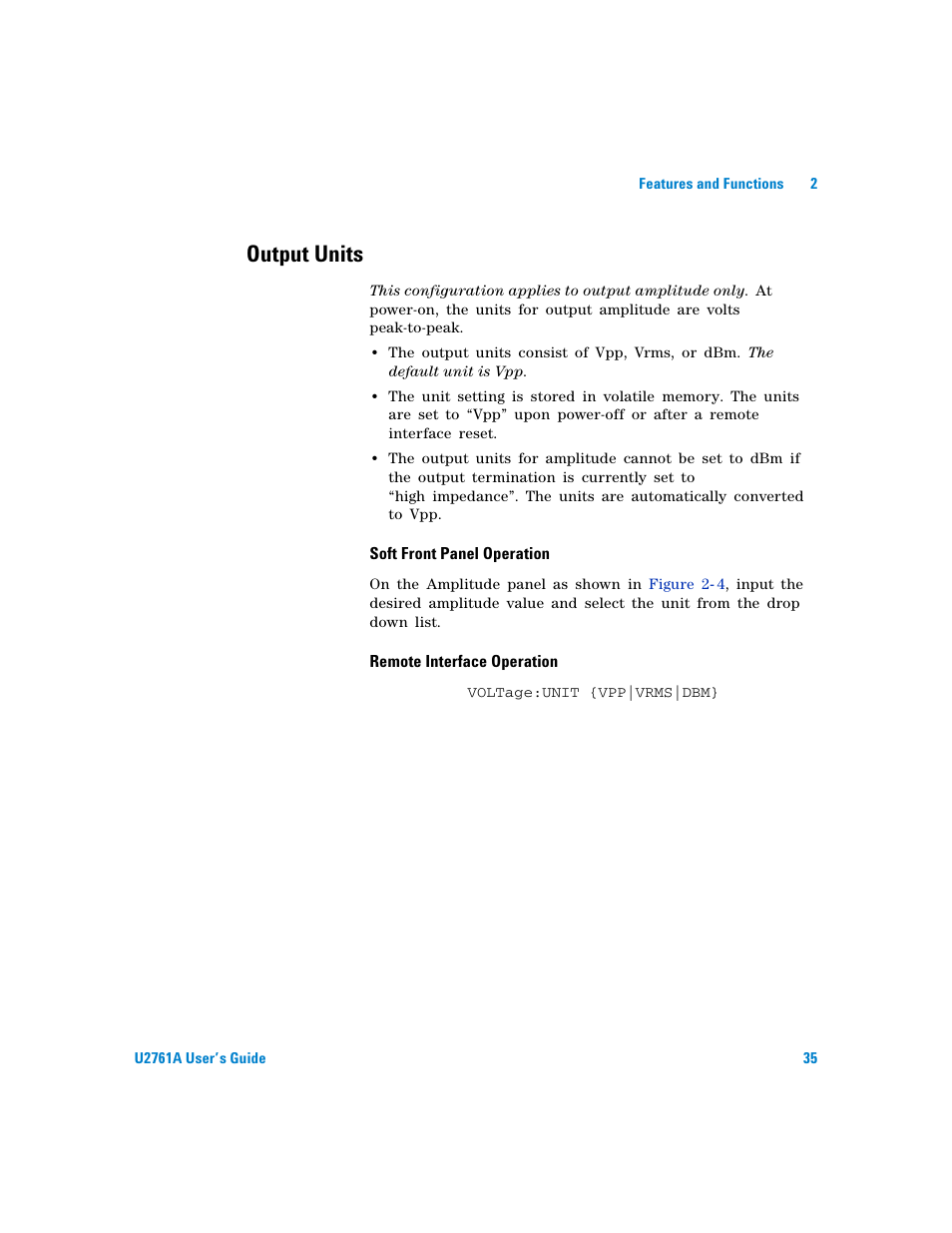 Output units | Agilent Technologies AGILENT U2761A User Manual | Page 53 / 123