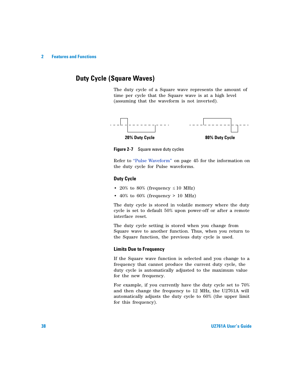 Duty cycle (square waves), Figure | Agilent Technologies AGILENT U2761A User Manual | Page 56 / 123