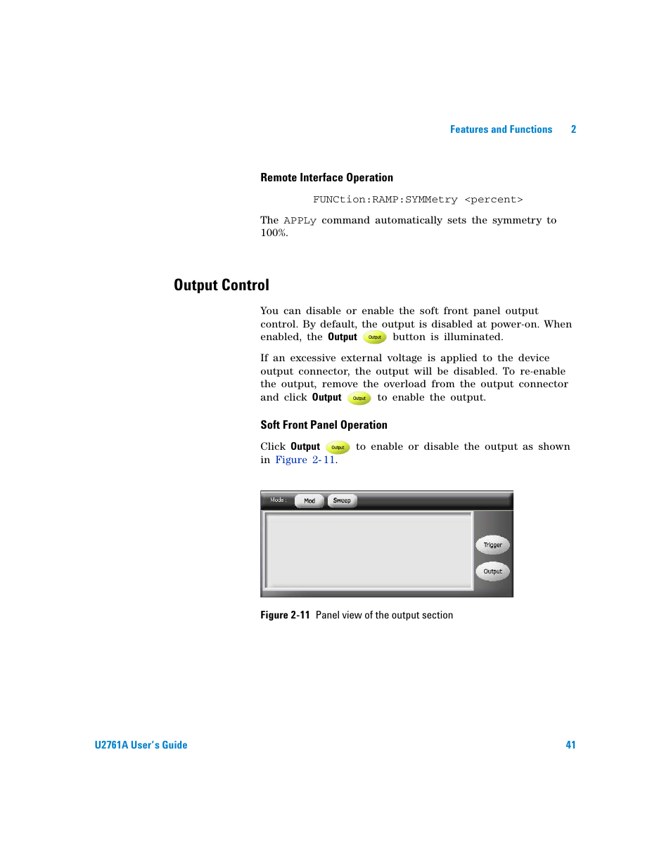 Output control, Figure | Agilent Technologies AGILENT U2761A User Manual | Page 59 / 123