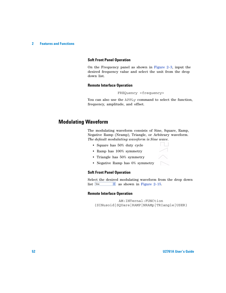 Modulating waveform | Agilent Technologies AGILENT U2761A User Manual | Page 70 / 123