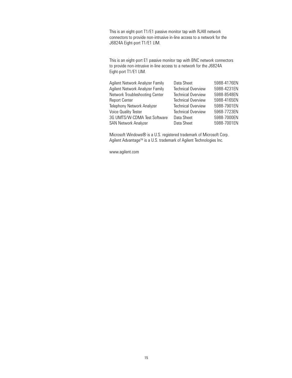 Agilent Technologies J6800A User Manual | Page 15 / 16