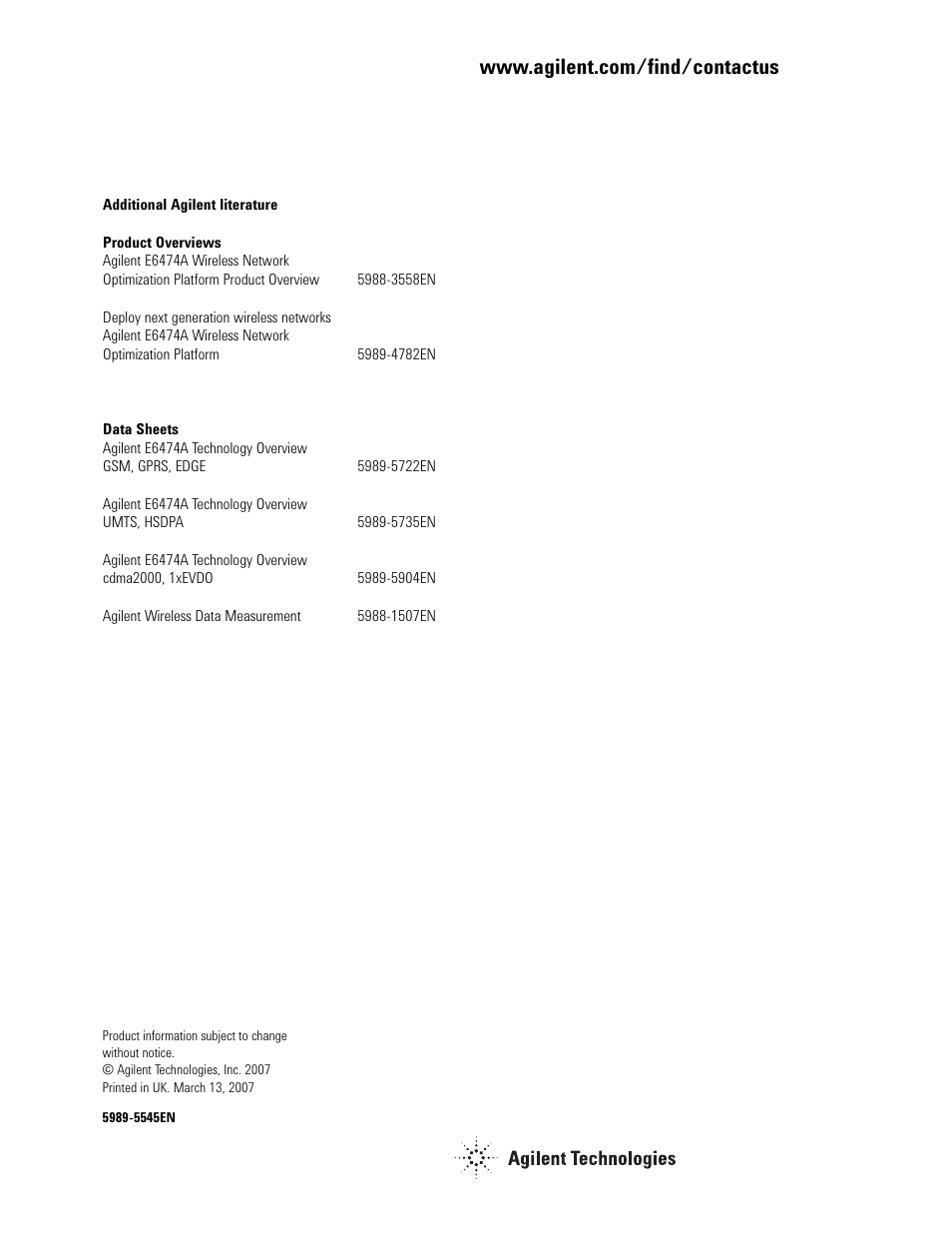 Agilent Technologies E6474A User Manual | Page 14 / 14