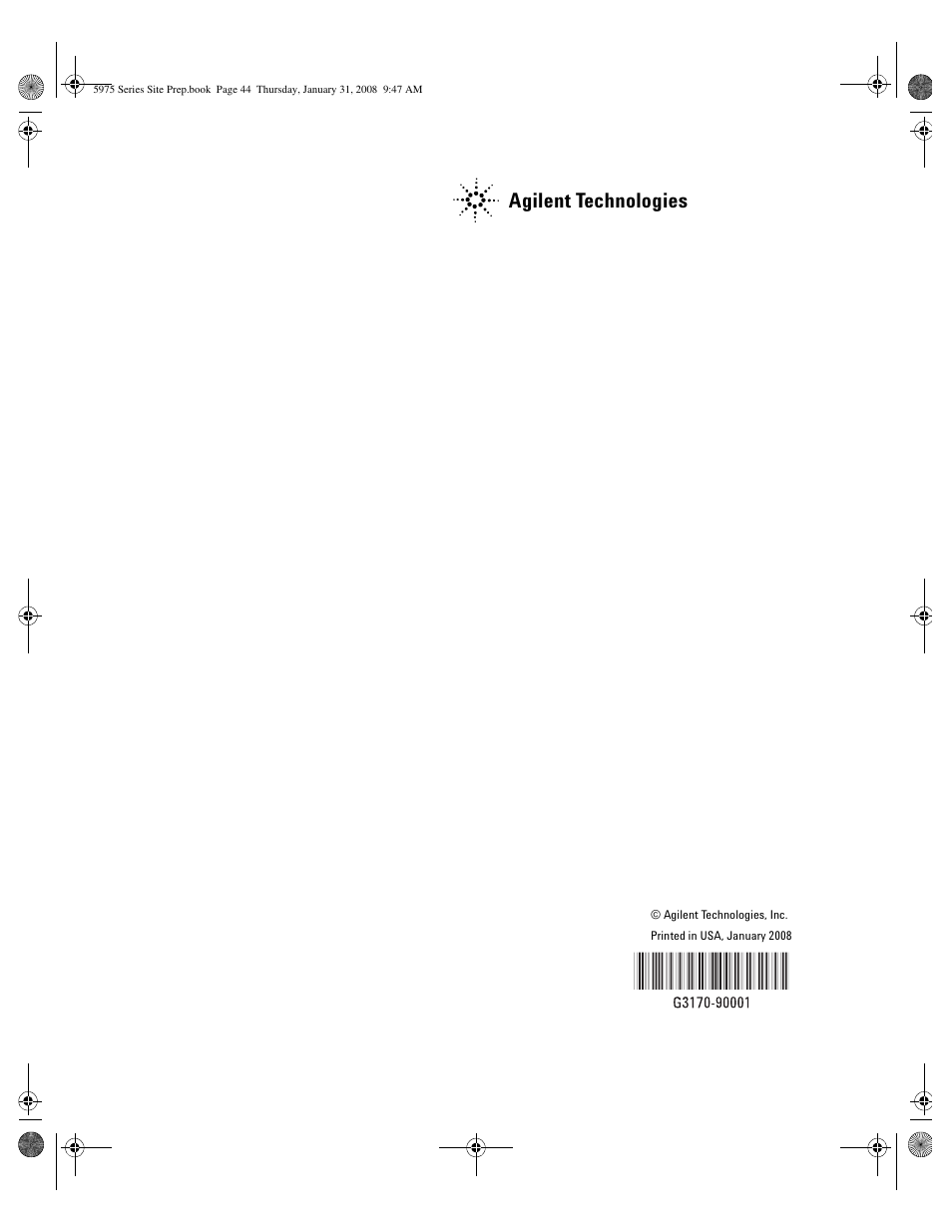 Agilent technologies | Agilent Technologies 5975 User Manual | Page 44 / 44