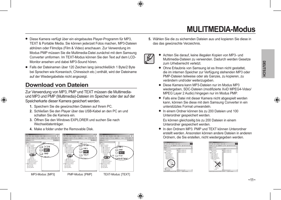 Mulitmedia-modus, Download von dateien | Samsung I100 User Manual | Page 31 / 112
