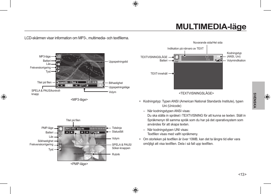 Multimedia-läge | Samsung I100 User Manual | Page 69 / 112