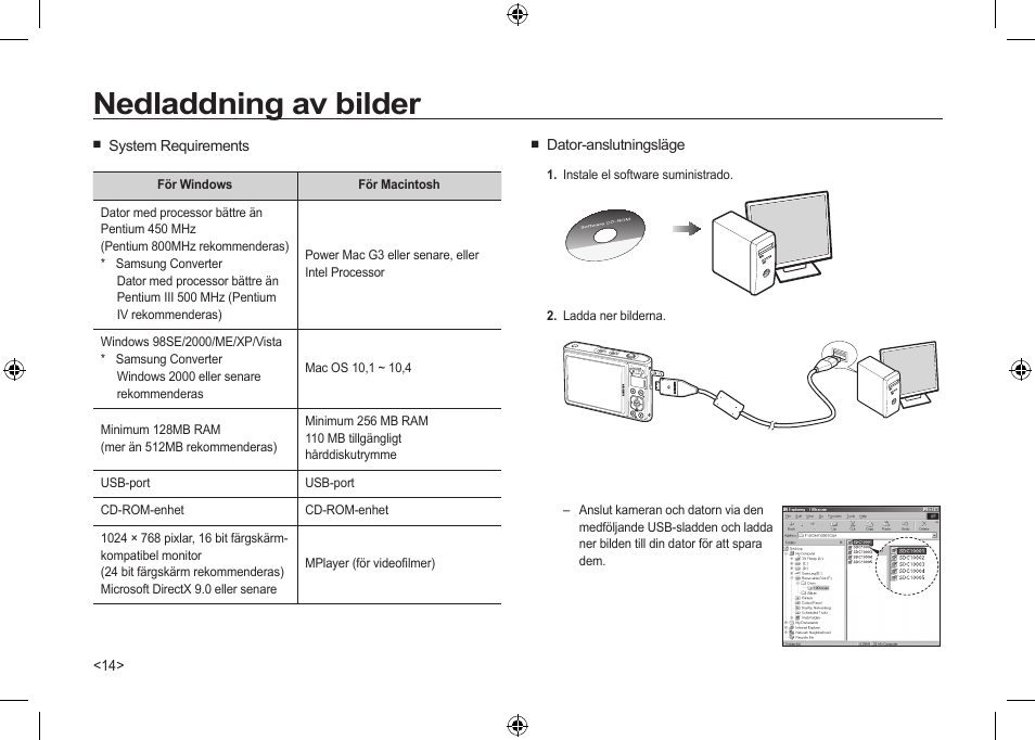 Nedladdning av bilder | Samsung I100 User Manual | Page 70 / 112