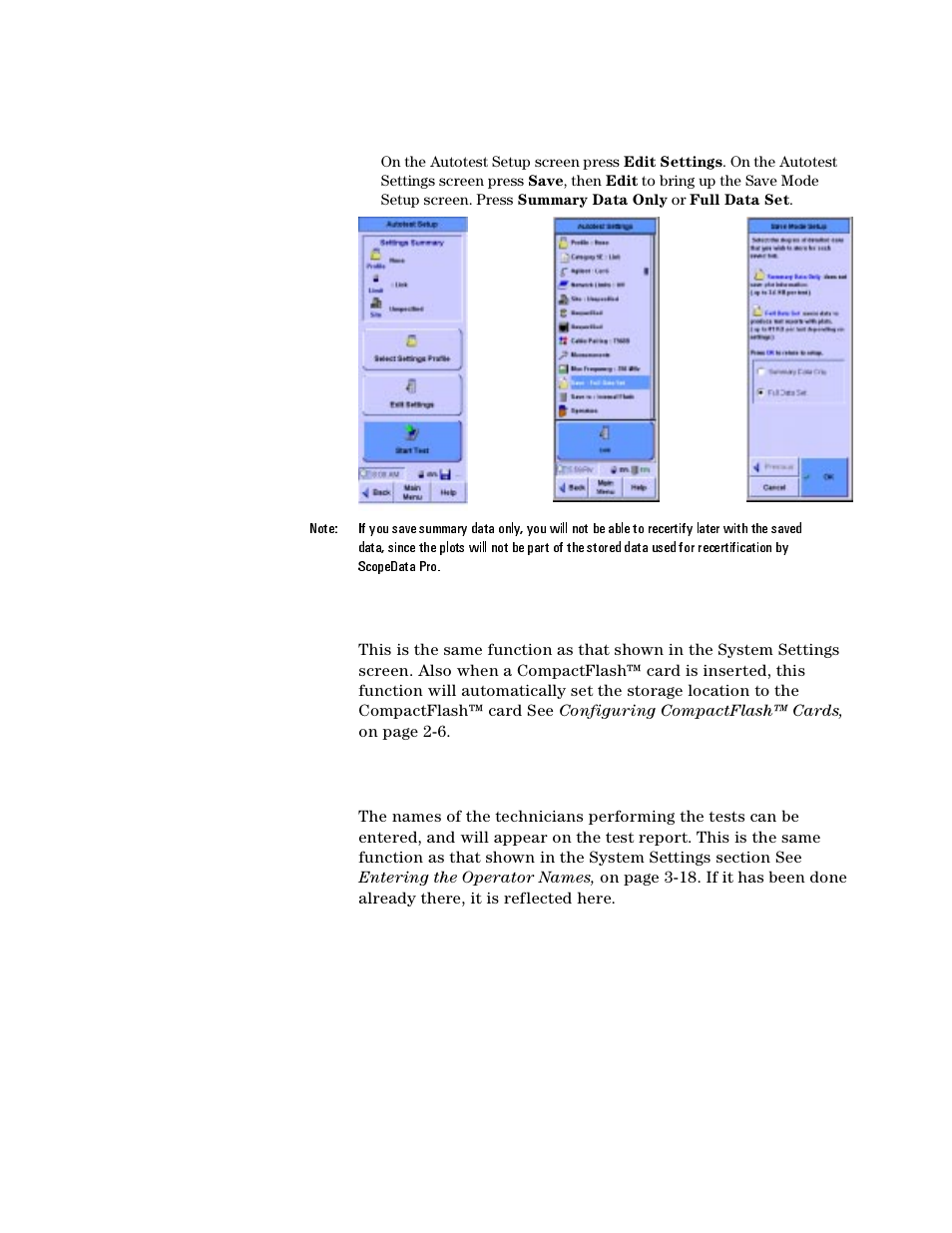 Setting the storage location, Setting the operator names | Agilent Technologies N2610A User Manual | Page 141 / 248