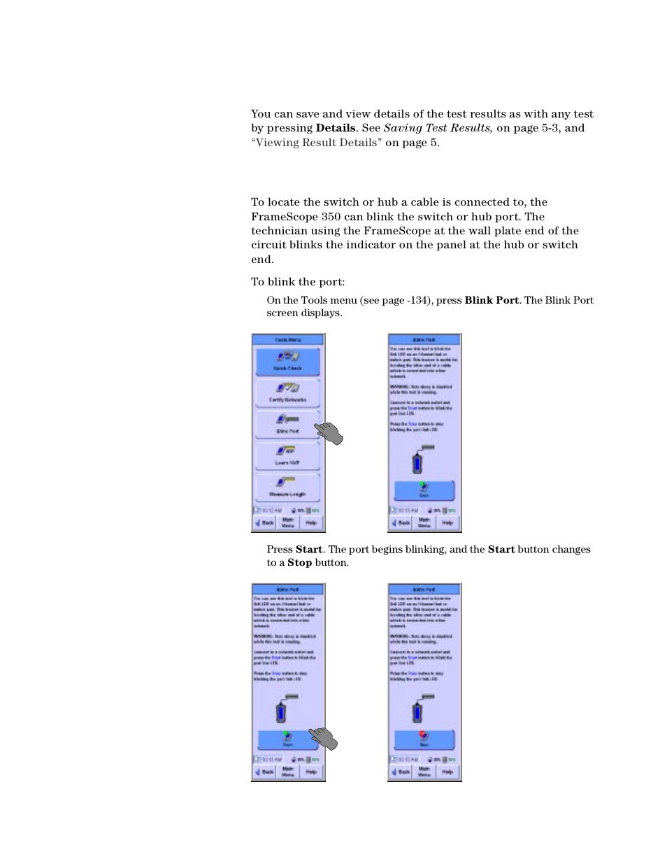 Blinking the port | Agilent Technologies N2610A User Manual | Page 145 / 248