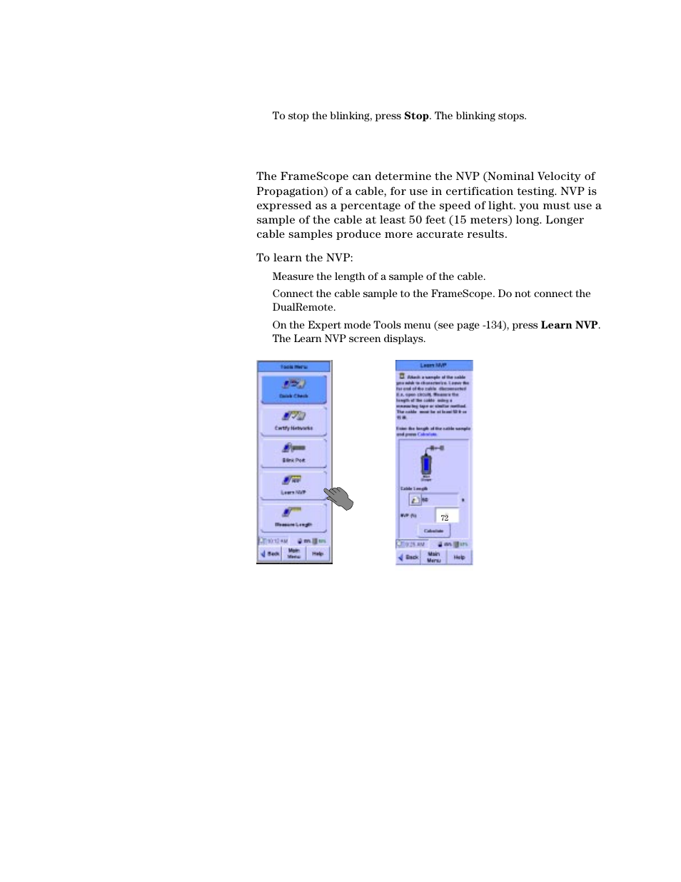 Learning the nvp of a cable | Agilent Technologies N2610A User Manual | Page 146 / 248