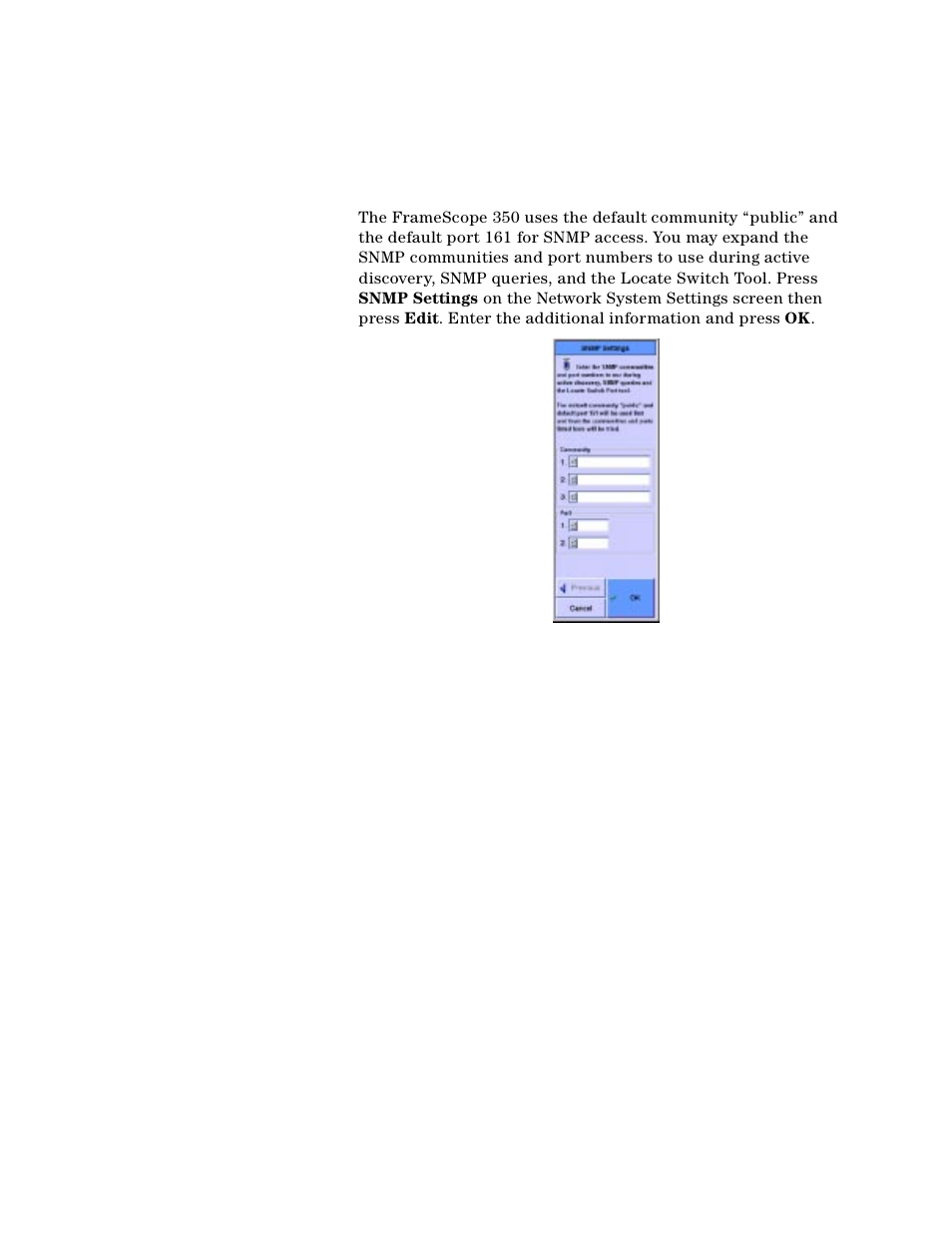 Snmp settings | Agilent Technologies N2610A User Manual | Page 182 / 248