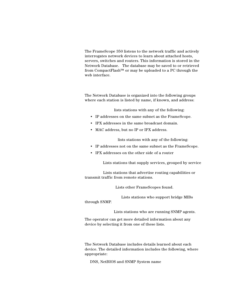 Network database, Station list, Device details | Agilent Technologies N2610A User Manual | Page 189 / 248