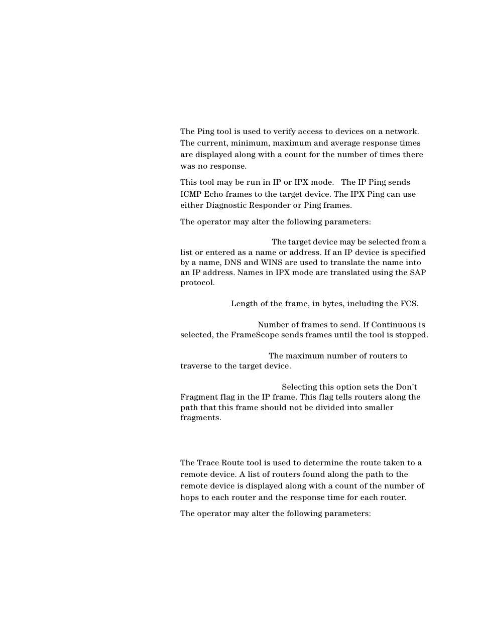 Network tools, Ping, Trace route | Agilent Technologies N2610A User Manual | Page 213 / 248