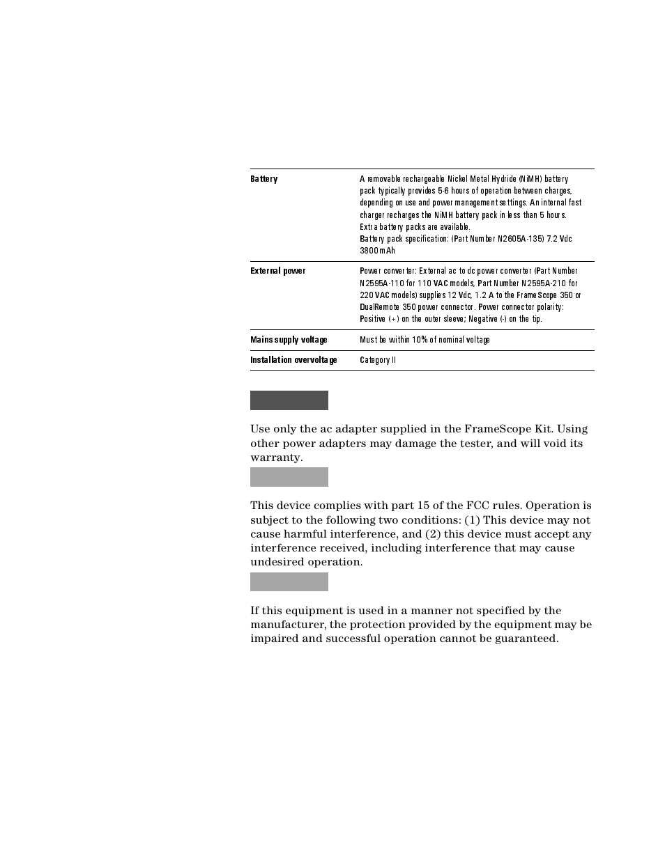 Electrical, Wa rn i n g, N o t e | Agilent Technologies N2610A User Manual | Page 234 / 248
