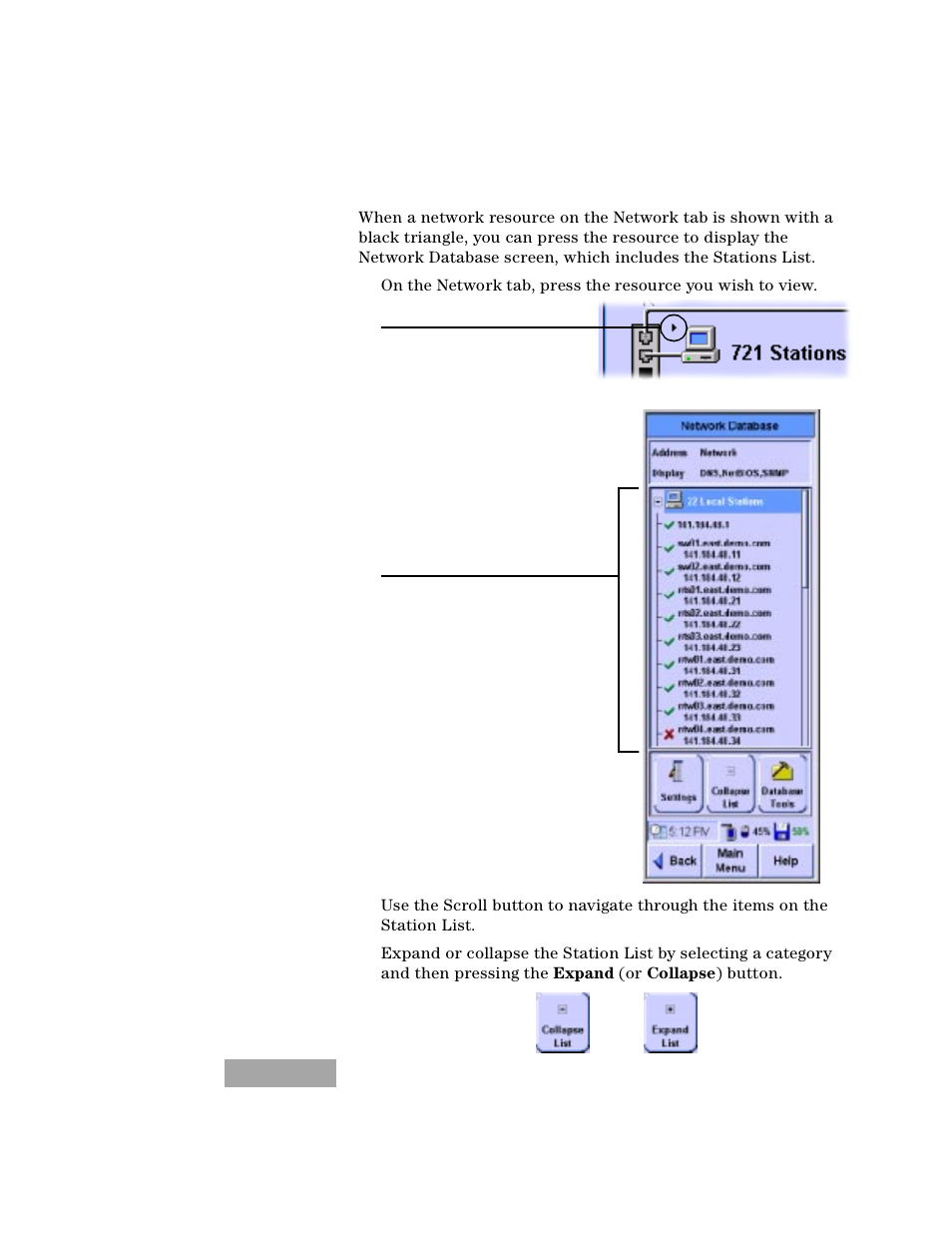 Using the stations list | Agilent Technologies N2610A User Manual | Page 32 / 248