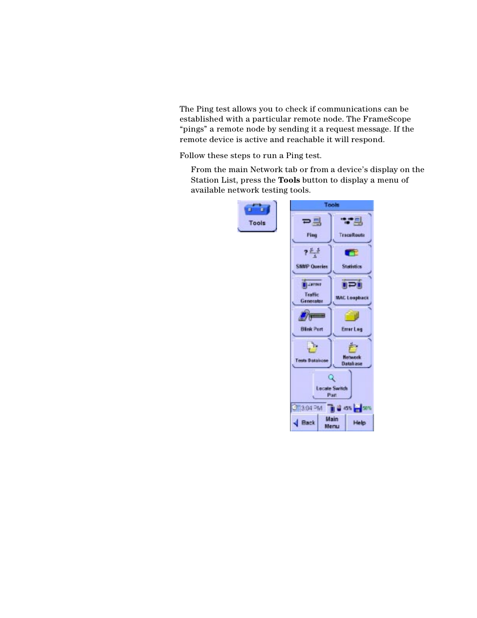 Performing a ping test | Agilent Technologies N2610A User Manual | Page 36 / 248