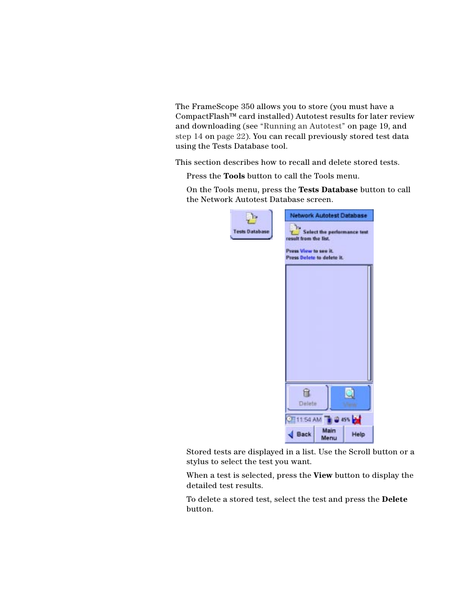 Using the test database | Agilent Technologies N2610A User Manual | Page 57 / 248