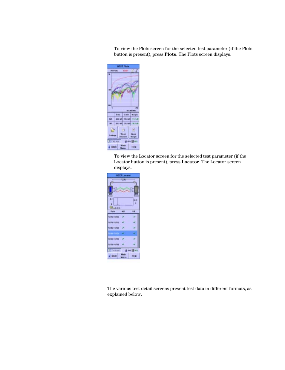 Interpreting test results detail screens | Agilent Technologies N2610A User Manual | Page 91 / 248