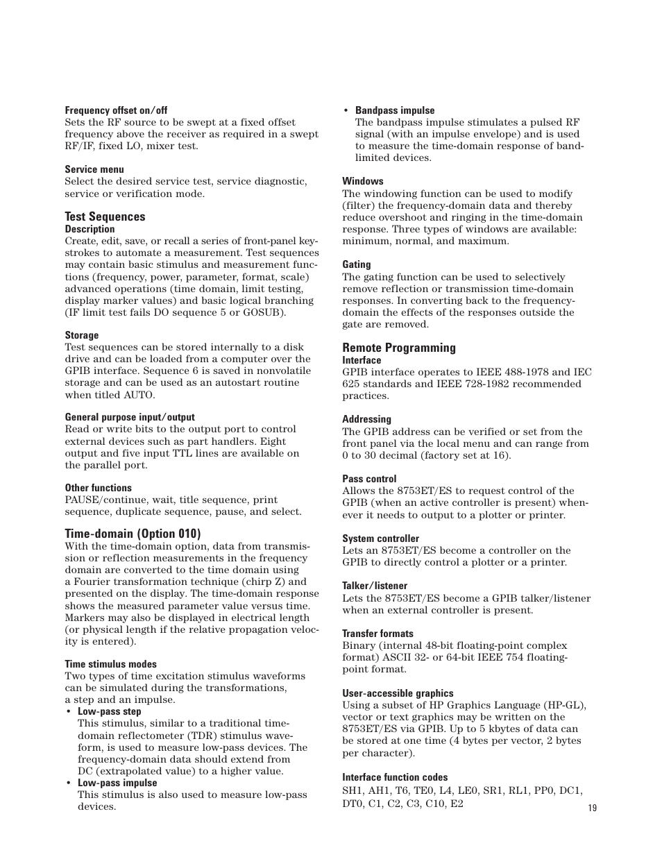 Agilent Technologies 8753ET User Manual | Page 19 / 28