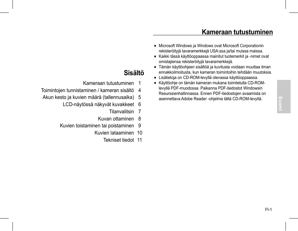 Sisältö kameraan tutustuminen | Samsung S1070 User Manual | Page 34 / 146