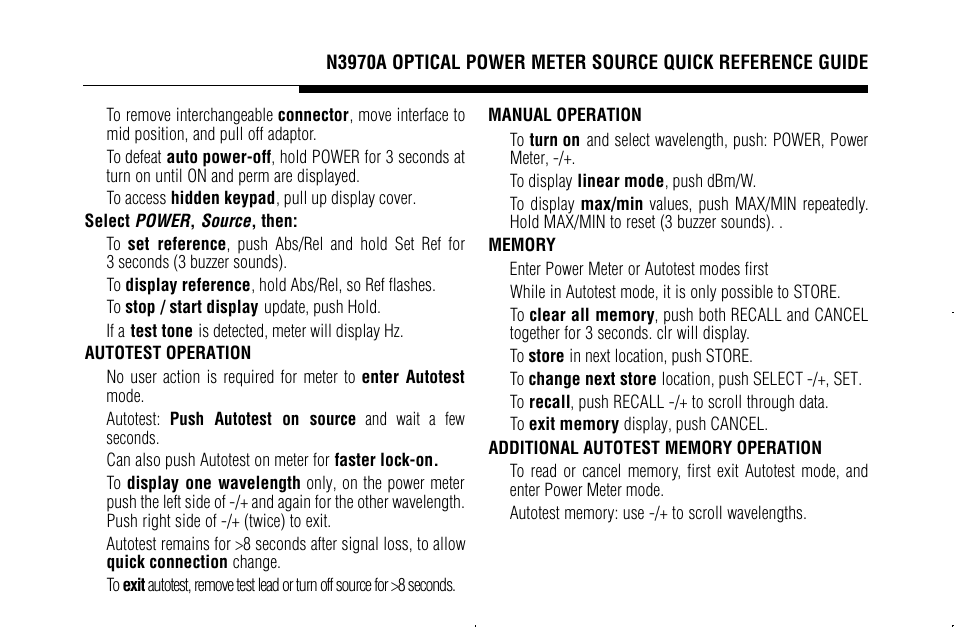 Agilent Technologies N3970A User Manual | Page 3 / 47