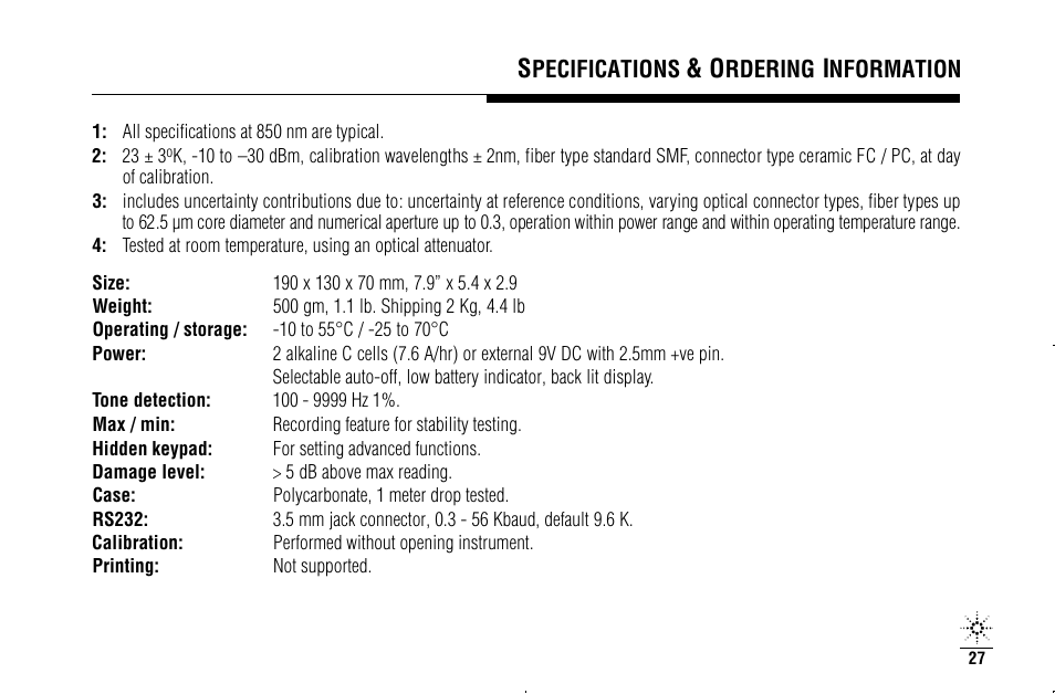 Agilent Technologies N3970A User Manual | Page 30 / 47