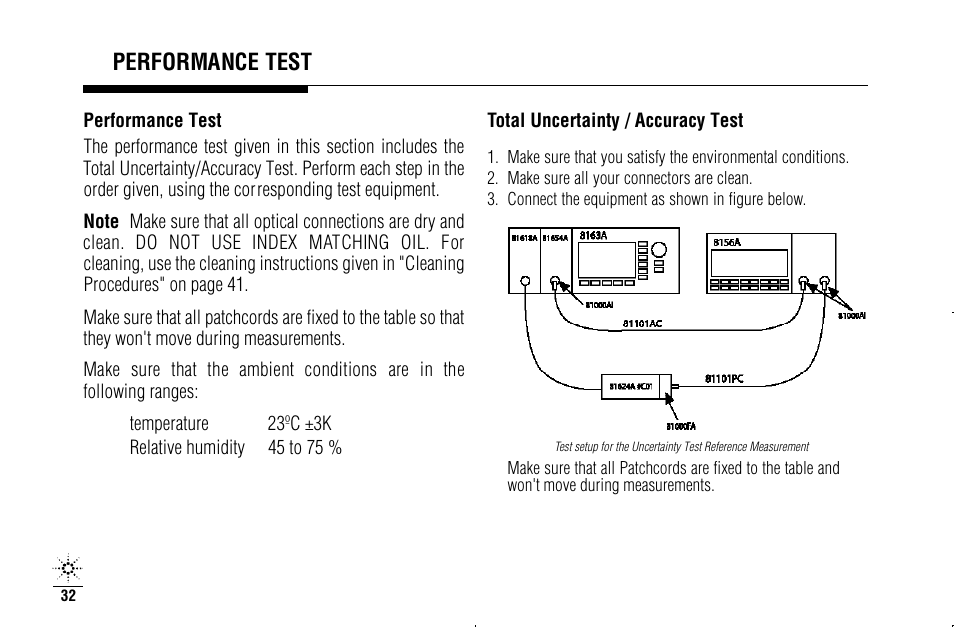 Performance test | Agilent Technologies N3970A User Manual | Page 35 / 47