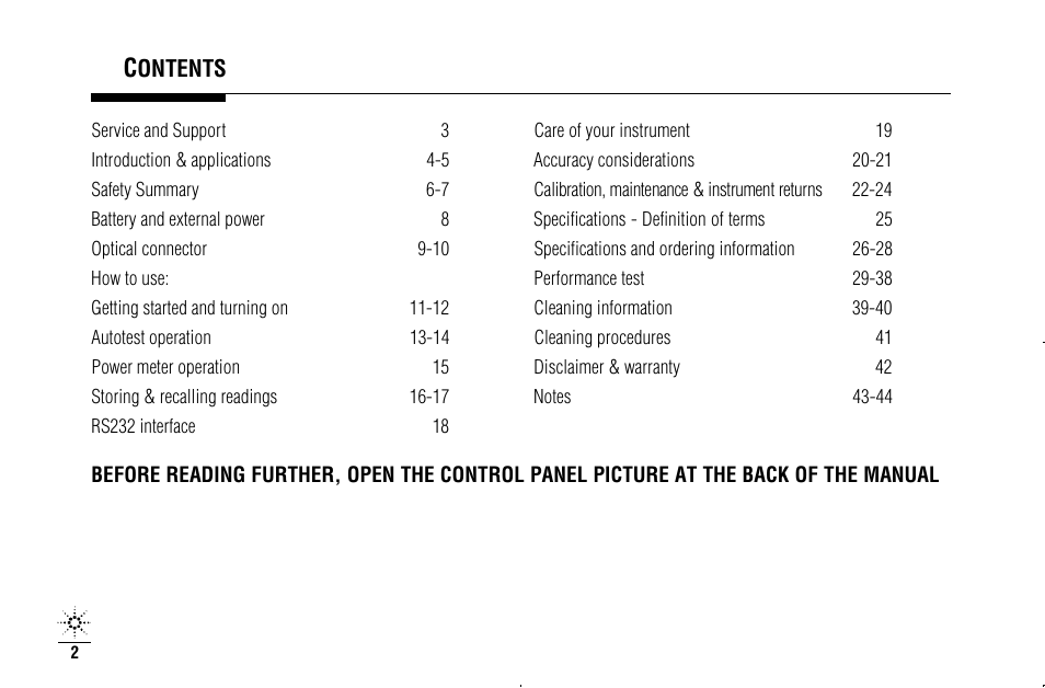 Agilent Technologies N3970A User Manual | Page 5 / 47