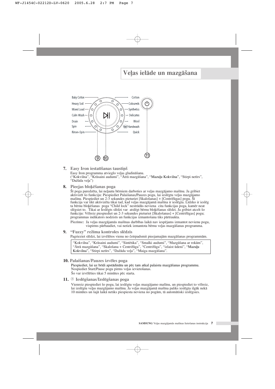 Ve∫as ielçde un mazgç‰ana | Samsung WF-F1254 User Manual | Page 75 / 88