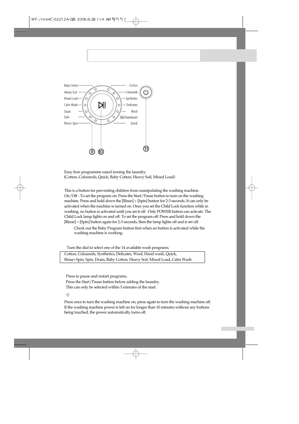 Washing a load of laundry | Samsung WF-F1254 User Manual | Page 9 / 88