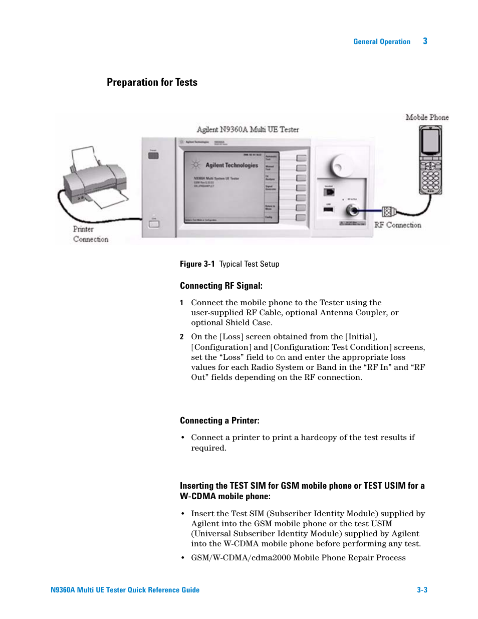 Preparation for tests | Agilent Technologies N9360A User Manual | Page 17 / 44