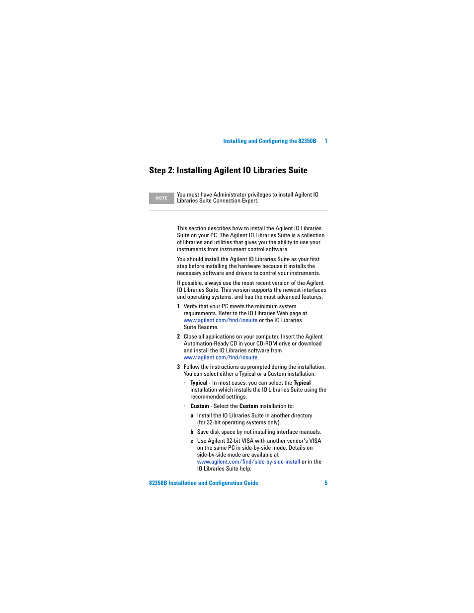 Step 2: installing agilent io libraries suite | Agilent Technologies Agilent 82350B User Manual | Page 17 / 51