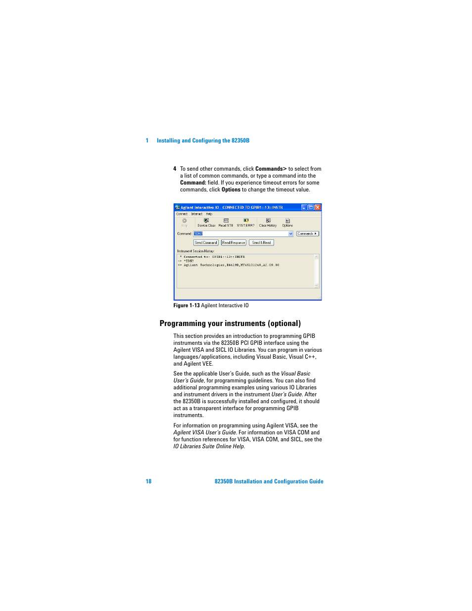 Programming your instruments (optional) | Agilent Technologies Agilent 82350B User Manual | Page 30 / 51