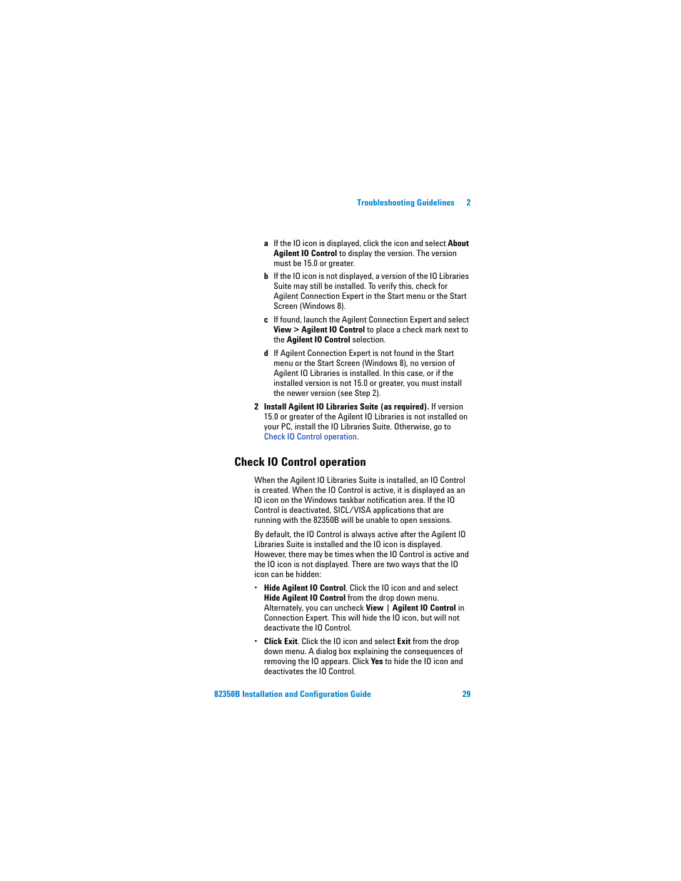 Check io control operation | Agilent Technologies Agilent 82350B User Manual | Page 41 / 51