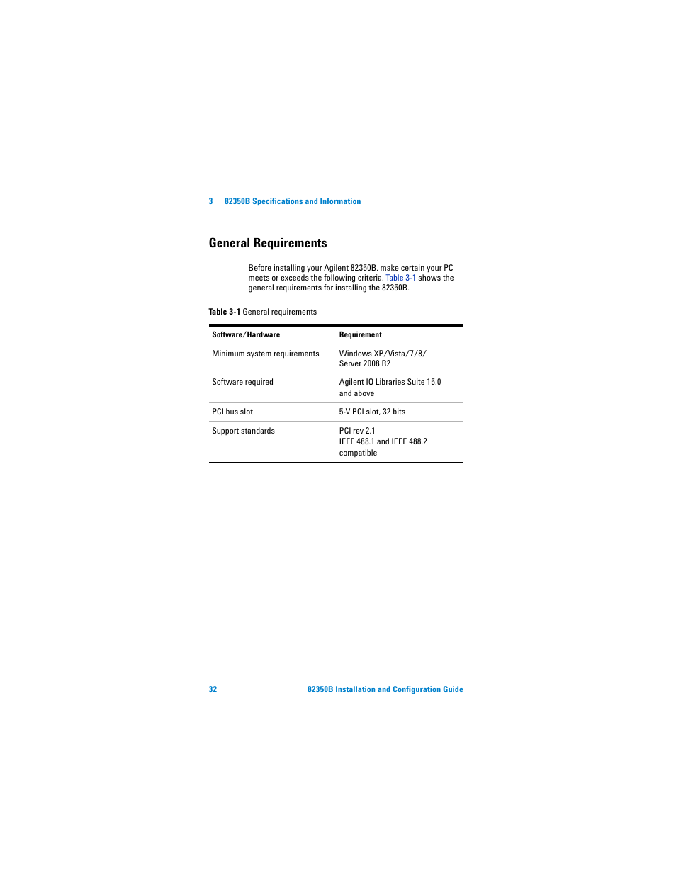 General requirements | Agilent Technologies Agilent 82350B User Manual | Page 44 / 51