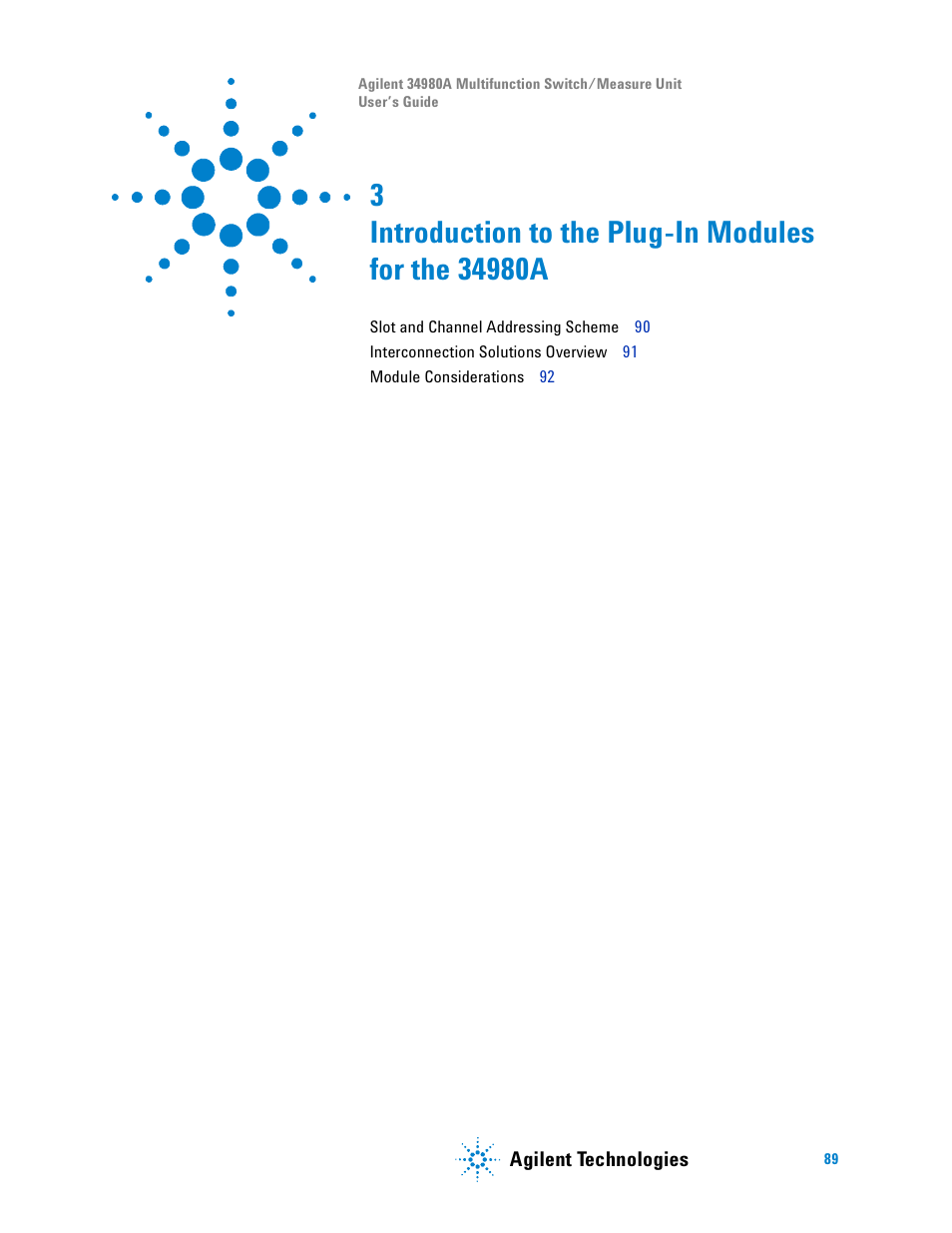 Introduction to the plug-in modules for the 34980a | Agilent Technologies Switch/Measure User Manual | Page 101 / 216