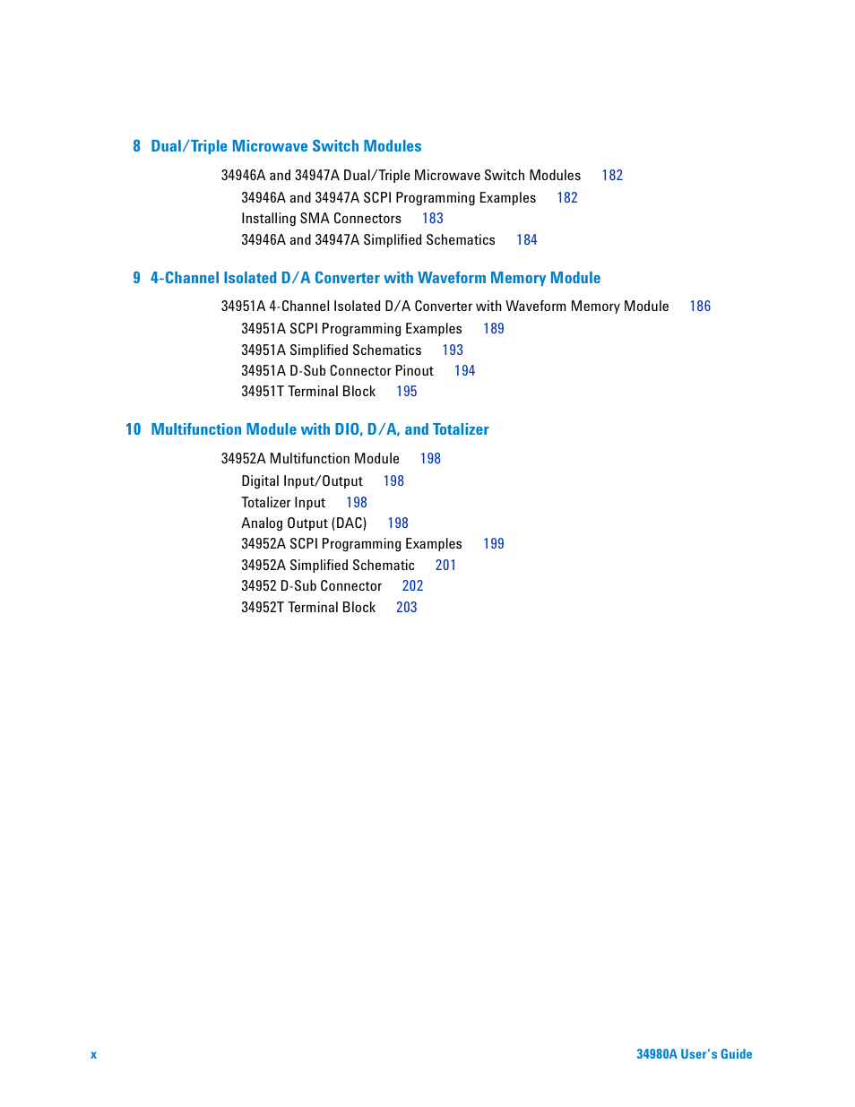 Agilent Technologies Switch/Measure User Manual | Page 12 / 216